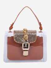 Load image into Gallery viewer, Transparent PVC Bag With Inner Clutch