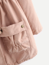 Load image into Gallery viewer, Fleece Lined Pocket Front Drawstring Parka Coat