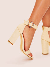 Load image into Gallery viewer, Ankle Strap Chunky Heels