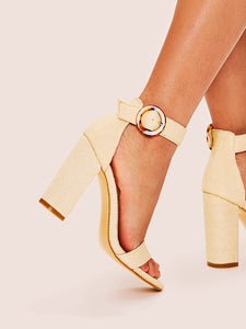 Ankle Strap Chunky Heels