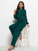 Load image into Gallery viewer, Tie Waist Shirt Detail Jumpsuit