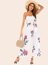 Load image into Gallery viewer, Floral Print Belted Tube Jumpsuit