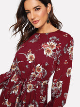 Load image into Gallery viewer, Floral Print Belted Romper