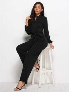 Tie Waist Wide Leg Jumpsuit