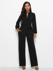 Tie Waist Wide Leg Jumpsuit