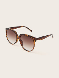 Tortoiseshell Pattern Flat Lens Sunglasses