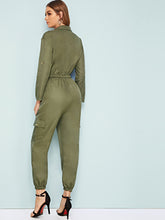 Load image into Gallery viewer, Solid Button Through Pocket Utility Jumpsuit