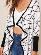 Load image into Gallery viewer, Geometric Waterfall Collar Coat