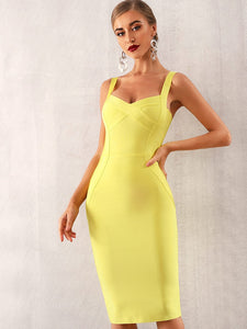 Adyce Solid Zip Back Bandage Slip Dress