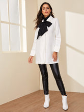 Load image into Gallery viewer, Tie Neck Open Front Longline Coat