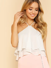 Load image into Gallery viewer, Zip Back Halter Flowy Top