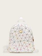 Load image into Gallery viewer, Crown Decor Geometric Print Backpack