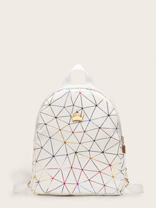 Crown Decor Geometric Print Backpack