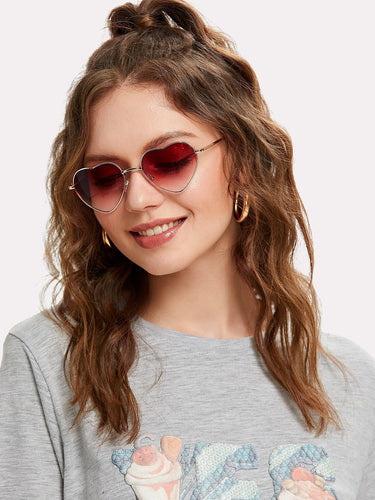 Heart Lens Ombre Sunglasses