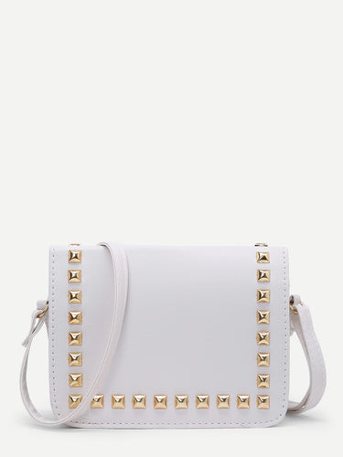 Studded PU Flap Bag