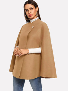 Single Button Cape Coat