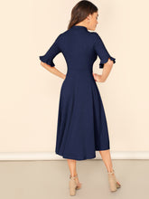 Load image into Gallery viewer, Bell Sleeve Ribbed Knit Midi Dress