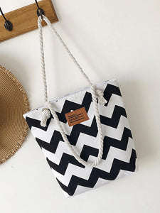 Chevron Print Shopper Bag