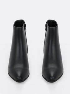 Pointed Toe Low Block Heel Booties