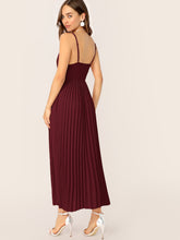 Load image into Gallery viewer, Surplice Neck Pleated Cami Dress