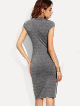 Load image into Gallery viewer, Marled Knit Fitted Midi Dress