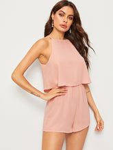 Load image into Gallery viewer, Split Back Blouson Halter Romper