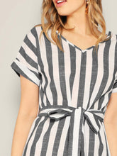 Load image into Gallery viewer, Block Striped Belt Dress