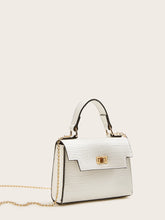 Load image into Gallery viewer, Twist Lock Croc Embossed Satchel Bag