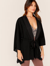 Load image into Gallery viewer, Open Front Cloak Sleeve Belted Coat