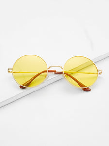 Gold Metal Frame Round Glasses