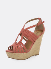 Load image into Gallery viewer, Woven Cut Out Straps Platform Wedge Sandals