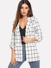 Load image into Gallery viewer, Dual Pocket Plaid Blazer