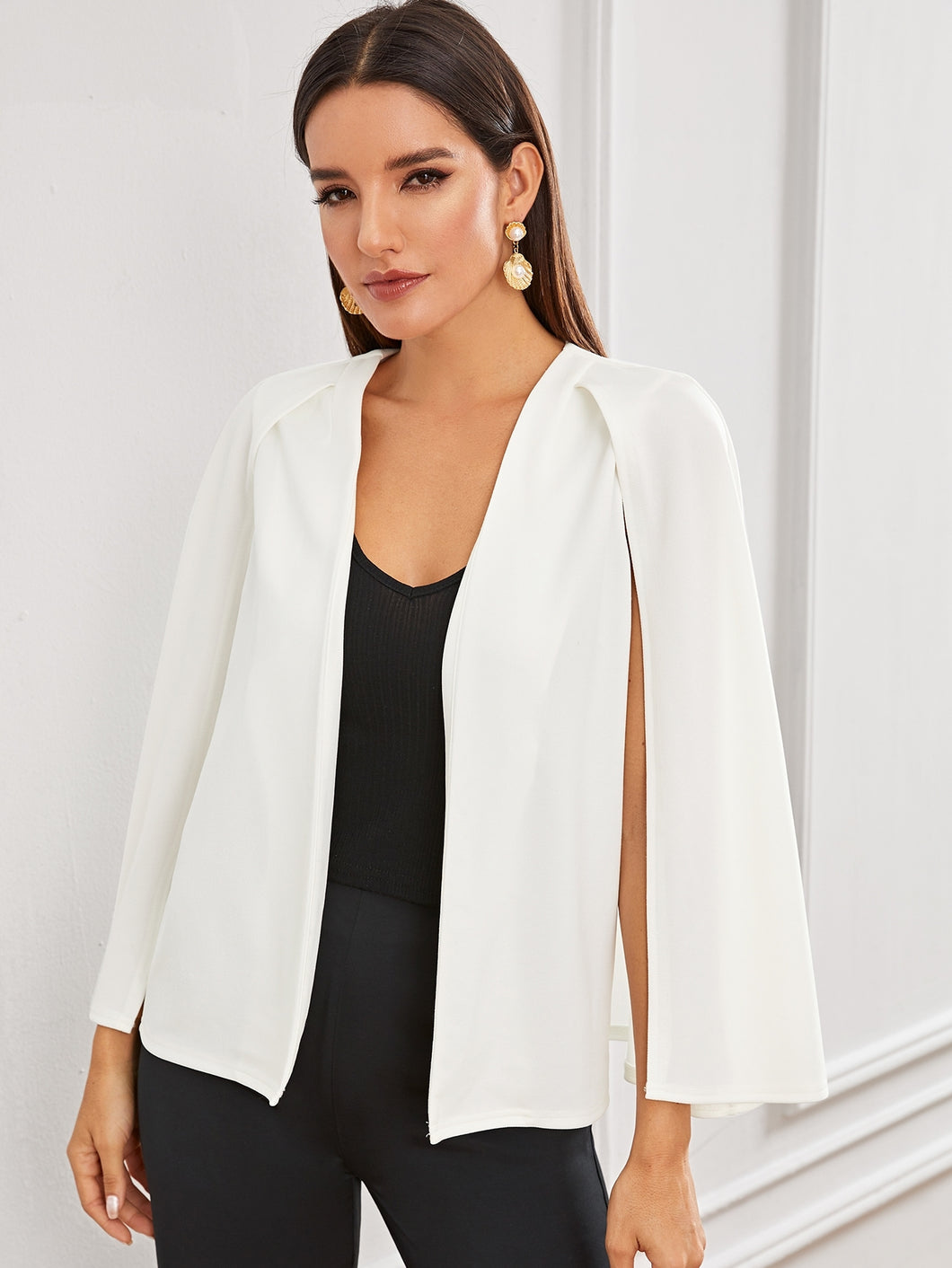 Solid Cape Blazer