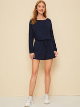 Load image into Gallery viewer, Drawstring Waist Solid Romper