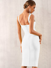 Load image into Gallery viewer, Adyce Solid Zip Back Bandage Slip Dress