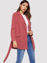 Load image into Gallery viewer, Button Detail Notched Collar Coat