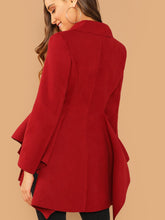 Load image into Gallery viewer, Double Breasted Asymmetric Flared Skirt Coat