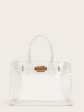 Load image into Gallery viewer, Metal Buckle Clear Tote Bag