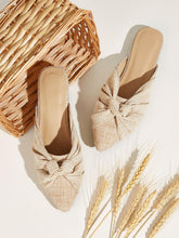 Load image into Gallery viewer, Bow Decor Flat Mules