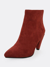 Load image into Gallery viewer, Low Cone Heel Pointy Toe Ankle Booties