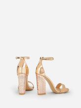 Load image into Gallery viewer, Metallic Design Ankle Strap Heels