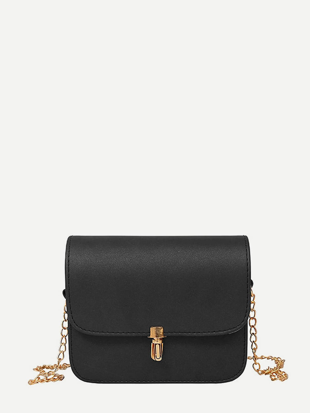 PU Flap Shoulder Bag With Chain