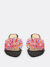 Load image into Gallery viewer, Jeweled Open Toe Band Flat Slide Sandals