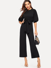 Load image into Gallery viewer, Balloon Sleeve Solid Straight Leg Jumpsuit