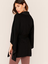 Load image into Gallery viewer, Open Front Cloak Sleeve Belted Coat