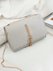 Tassel Decor Flap Chain Crossbody Bag