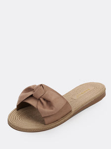 Woven Twine Sole Knot Detail Slide Sandals