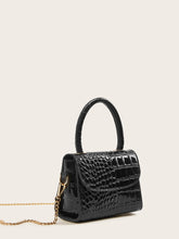 Load image into Gallery viewer, Croc Embossed Chain Flap Satchel Bag