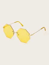 Load image into Gallery viewer, Rimless Polygon Frame Tinted Lens Sunglasses