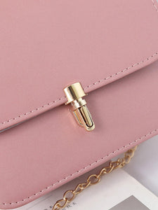 PU Flap Shoulder Bag With Chain